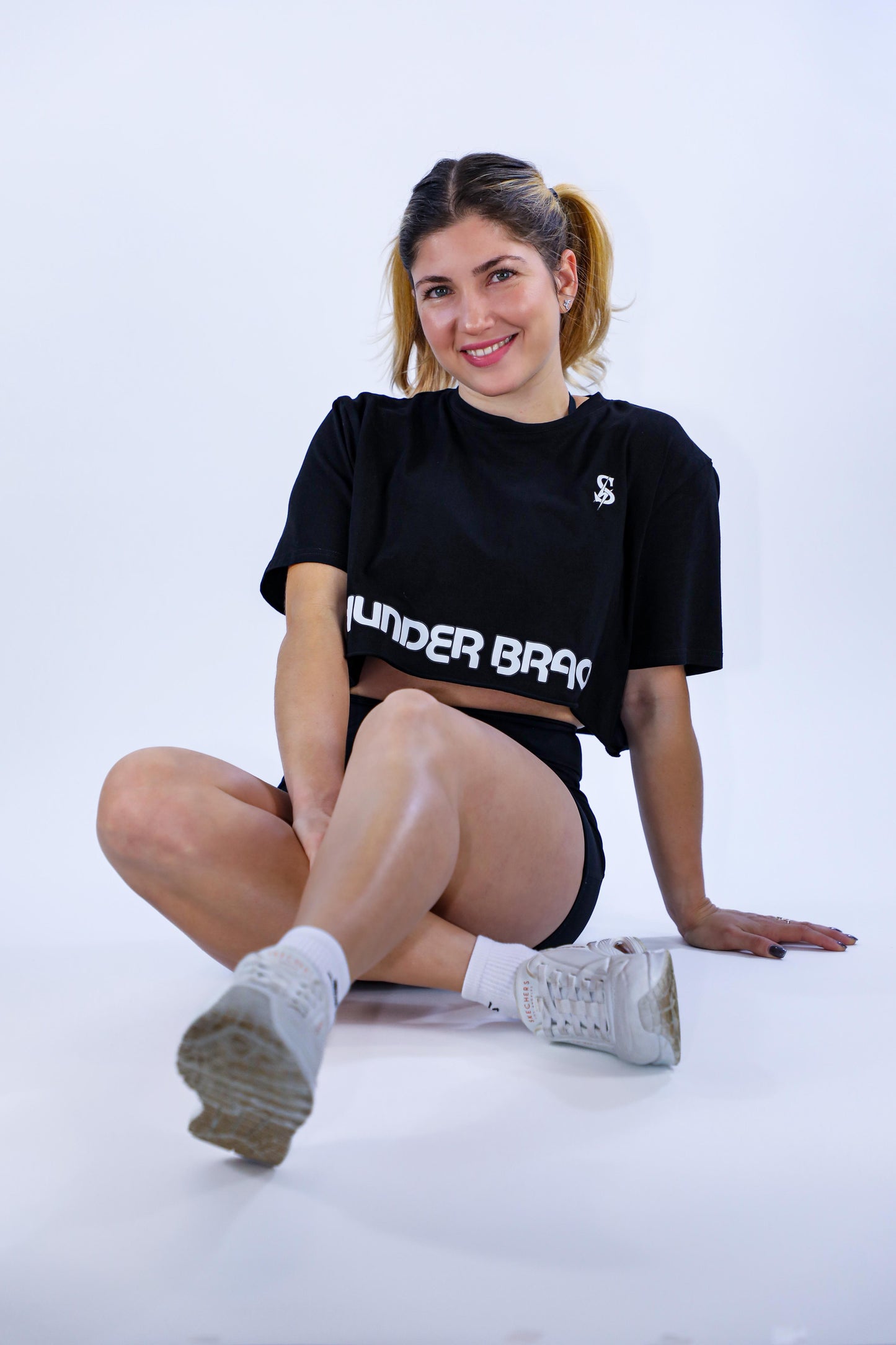 Workout T-shirt- Black Crop Top